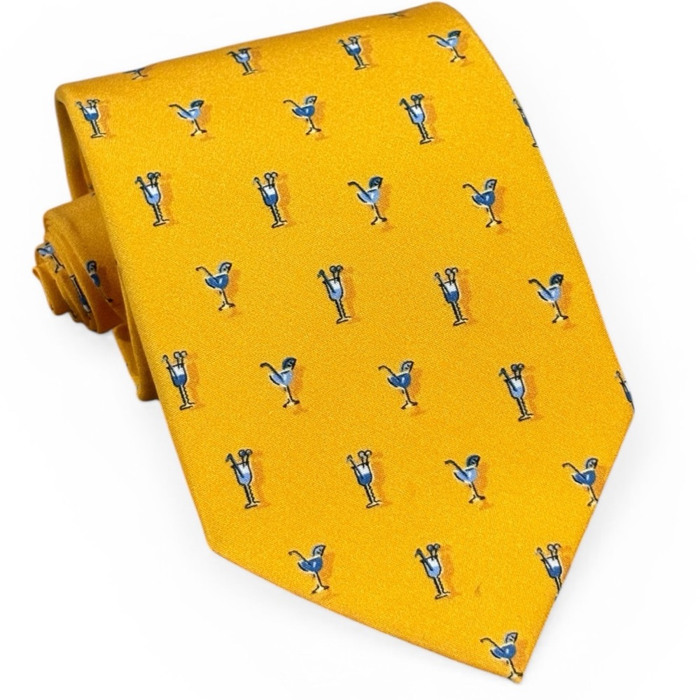 Drake's Bergdorf Goodman Silk Cocktail Print Necktie Made In England